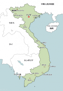 ベトナムの主な観光地マップ