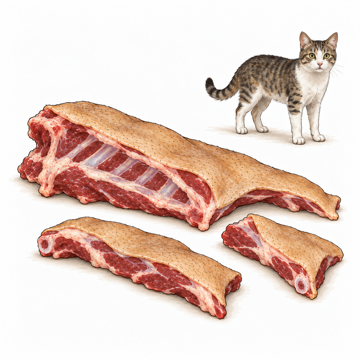 猫肉のイラスト